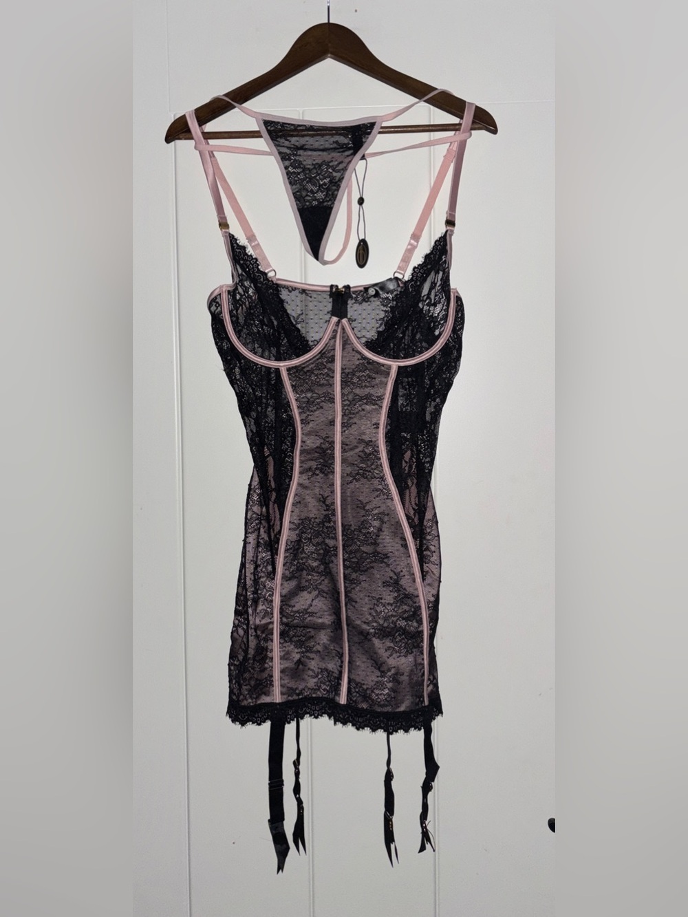 House of Desire Jocelyn Lace&Satin Chemise Women XL NEW Boudoir Chic Sultry Edge